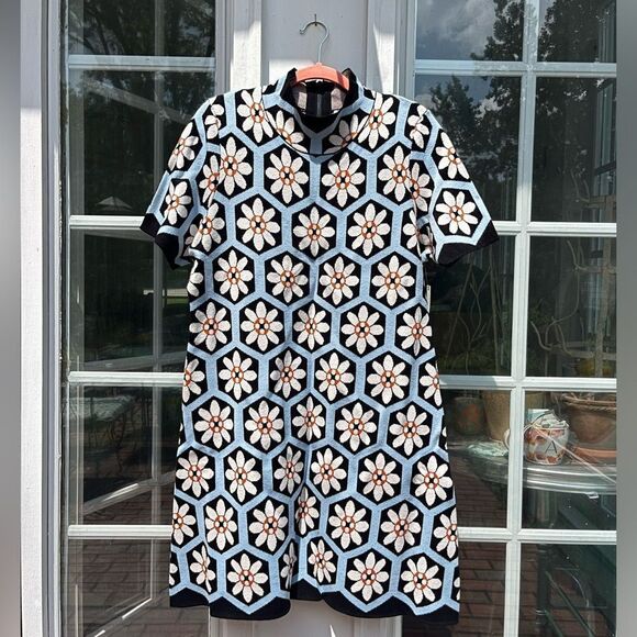 Anthropologie The Nina Short-Sleeve Mock-Neck Mod Mini Dress NWT - Picture 8 of 12